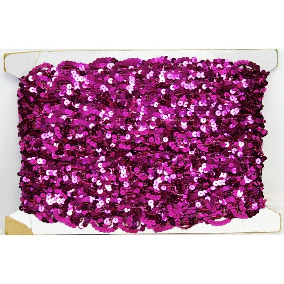 Pink Sequin 1.25" wide Trim - Costume Quilting Crafts Scrapbook - Picture 1 of 6